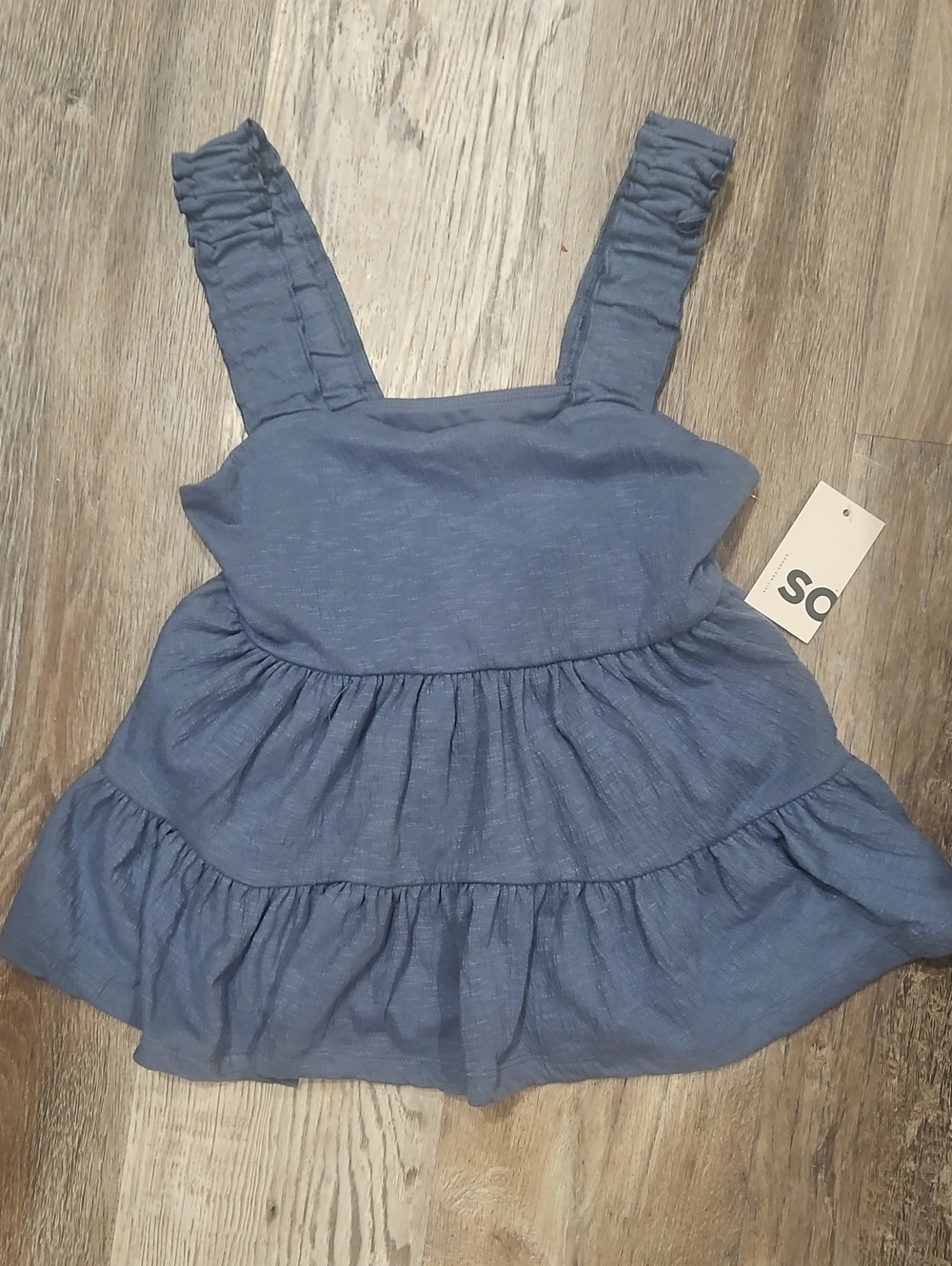 Sonoma Blue Ruffle Tiered Tank Top